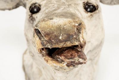 Antique Papier M ch Cow Head