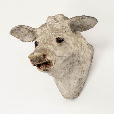 Antique Papier M ch Cow Head