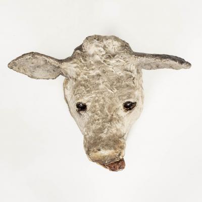 Antique Papier M ch Cow Head