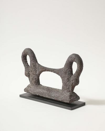 Antique Patinated Cast Iron Boot Scraper on Stand