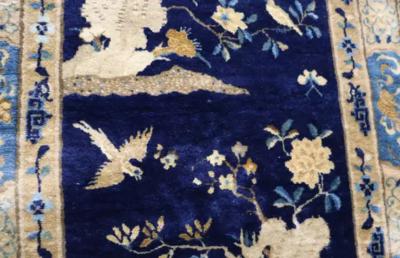 Antique Peking Art Deco Chinese Rug Animal Birds 37 x 610 