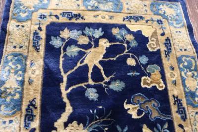Antique Peking Art Deco Chinese Rug Animal Birds 37 x 610 
