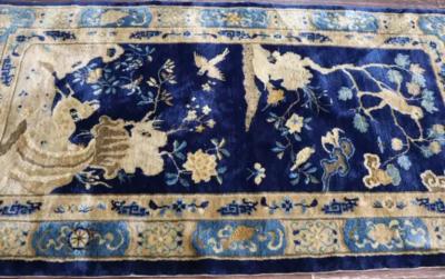 Antique Peking Art Deco Chinese Rug Animal Birds 37 x 610 