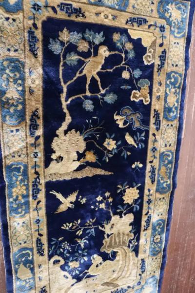 Antique Peking Art Deco Chinese Rug Animal Birds 37 x 610 