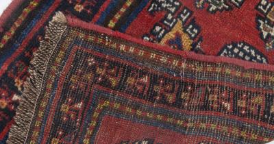 Antique Persian Bakhtiari Blue Red and Yellow Runner Fragment