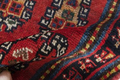 Antique Persian Bakhtiari Blue Red and Yellow Runner Fragment