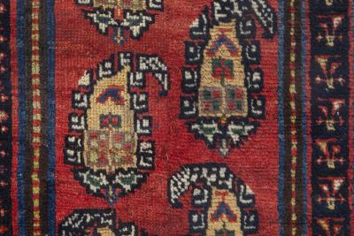 Antique Persian Bakhtiari Blue Red and Yellow Runner Fragment