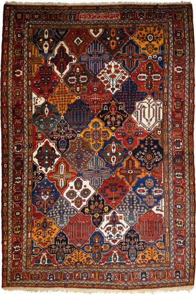 Antique Persian Bakhtiari Rug 13 6 x 20 5 