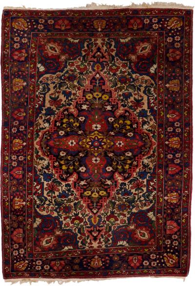 Antique Persian Bakhtiari Rug 49 x 68 