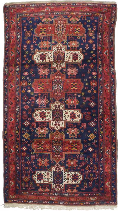 Antique Persian Bakhtiari Rug 49 x 87 