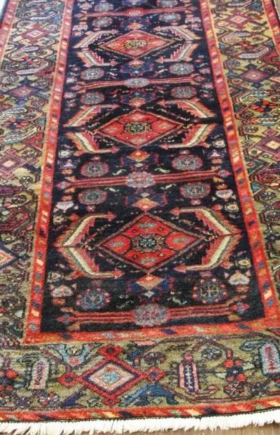 Antique Persian Bakhtiari Runner 33 x 109 c 1900s
