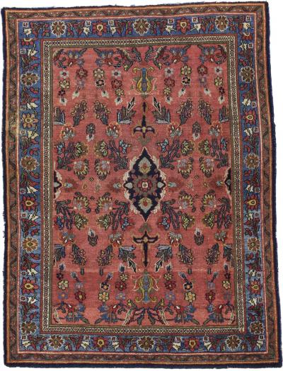 Antique Persian Bibikabad Rug 4 6 x 6 0 