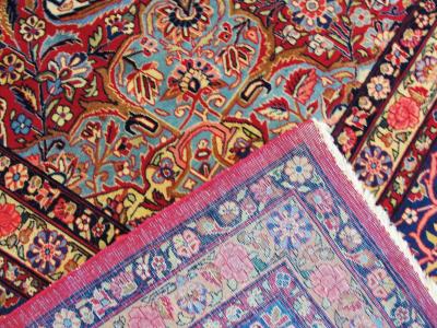 Antique Persian Dabbir Kashan Carpet