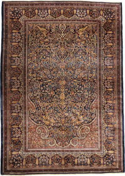 Antique Persian Dabir Kashan Manchester Rug 5 0 x 6 11 