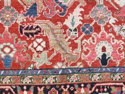 Antique Persian Dragon Heriz Serapi Carpet 77 x 10