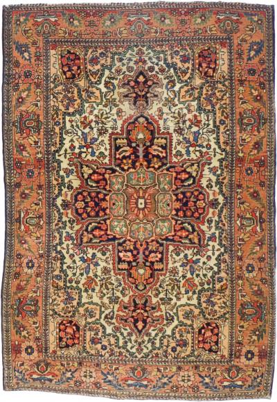 Antique Persian Farahan Sarouk Rug 3 3 x 4 10 