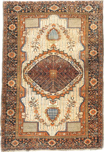 Antique Persian Farahan Sarouk Rug 3 4 x 4 11 