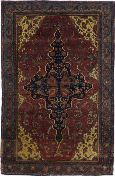 Antique Persian Farahan Sarouk Rug 44 x 70