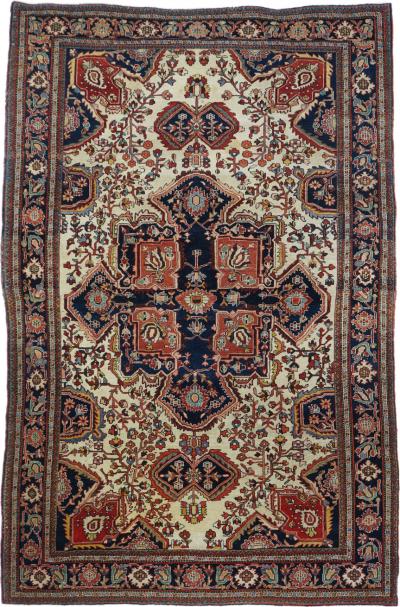 Antique Persian Farahan Sarouk Rug 46 x 69 