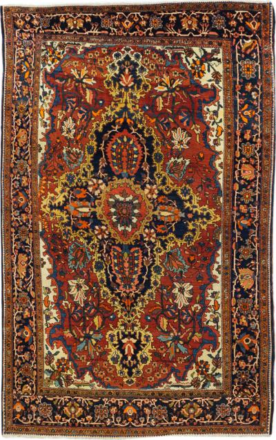 Antique Persian Farahan Sarouk Rug 46 x 70