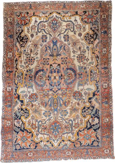 Antique Persian Farahan Sarouk Rug 6 7 x 9 7 