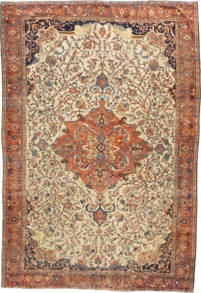 Antique Persian Farahan Sarouk Rug 7 3 x 10 5 