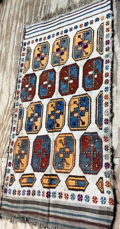 Antique Persian Gabbeh Rug Unusual AS IS