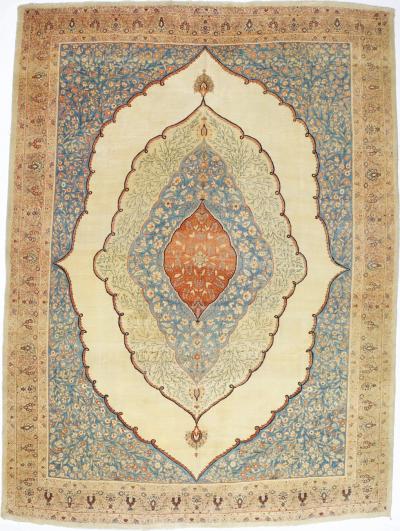 Antique Persian Haji Jailli Tabriz Rug 8 7 x 11 8 
