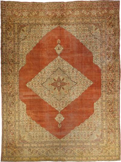 Antique Persian Haji Jalili Tabriz Rug 9 0 x 12 7 