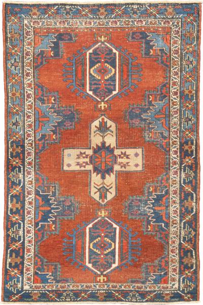 Antique Persian Heriz Rug 3 10 x 4 5 