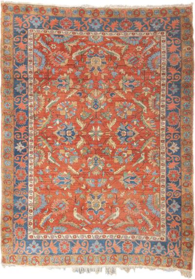 Antique Persian Heriz Rug 4 10 x 6 6 