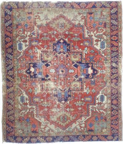 Antique Persian Heriz Rug 5 0 x 5 10 