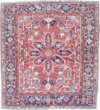 Antique Persian Heriz Wool Rug 3 11 x 4 4 