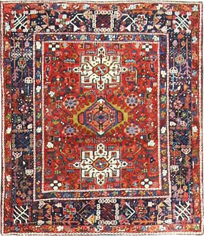 Antique Persian Karaja Heriz Rug Amazing Color 4 x 46 