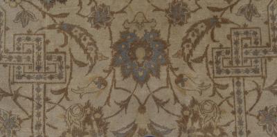 Antique Persian Kashan Botanic Rug