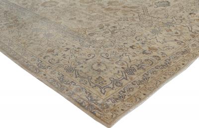 Antique Persian Kashan Botanic Rug