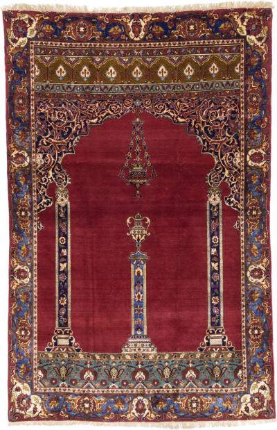 Antique Persian Kashan One of Pair Rug 4 x 4 x 6 x 7 