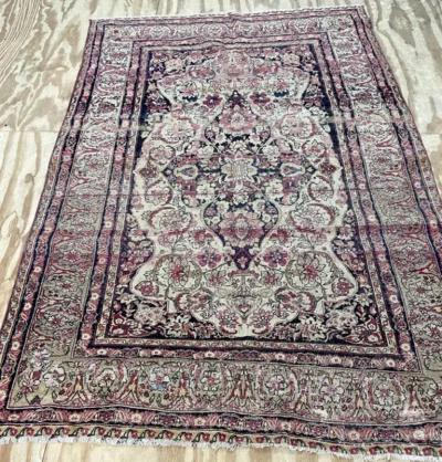 Antique Persian Kermanshah Laver Carpet c 1880s Extremally Fine