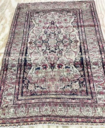 Antique Persian Kermanshah Laver Carpet c 1880s Extremally Fine