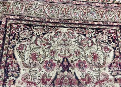 Antique Persian Kermanshah Laver Carpet c 1880s Extremally Fine