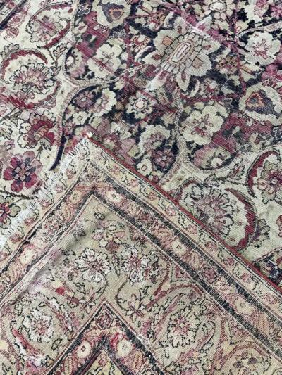 Antique Persian Kermanshah Laver Carpet c 1880s Extremally Fine