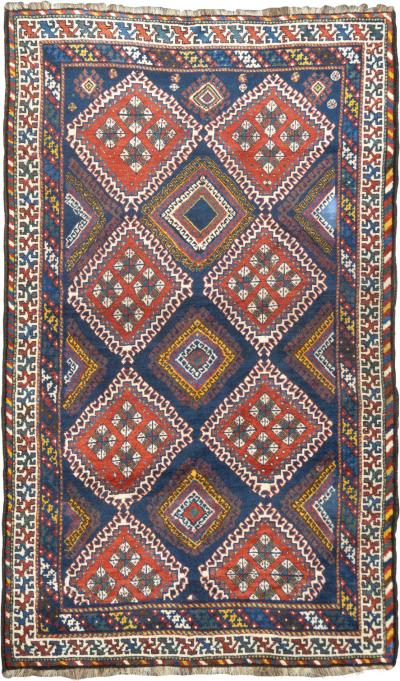 Antique Persian Khamseh Rug 50 x 82