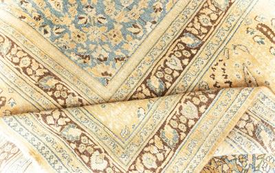 Antique Persian Khorassan Botanic Handmade Wool Rug