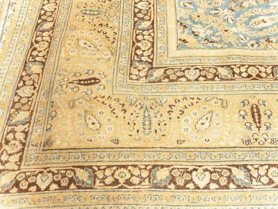 Antique Persian Khorassan Botanic Handmade Wool Rug
