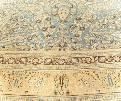 Antique Persian Khorassan Botanic Handmade Wool Rug