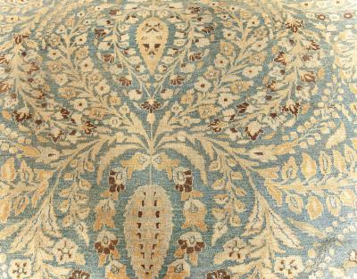 Antique Persian Khorassan Botanic Handmade Wool Rug