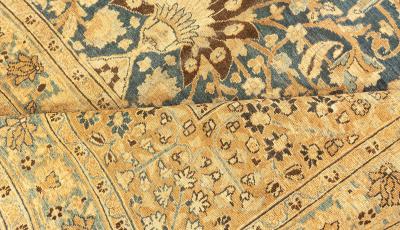 Antique Persian Khorassan Botanic Handmade Wool Rug
