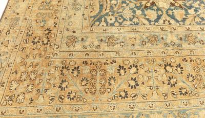 Antique Persian Khorassan Botanic Handmade Wool Rug