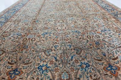 Antique Persian Khorassan Botanic Handmade Wool Rug