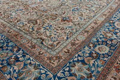Antique Persian Khorassan Botanic Handmade Wool Rug